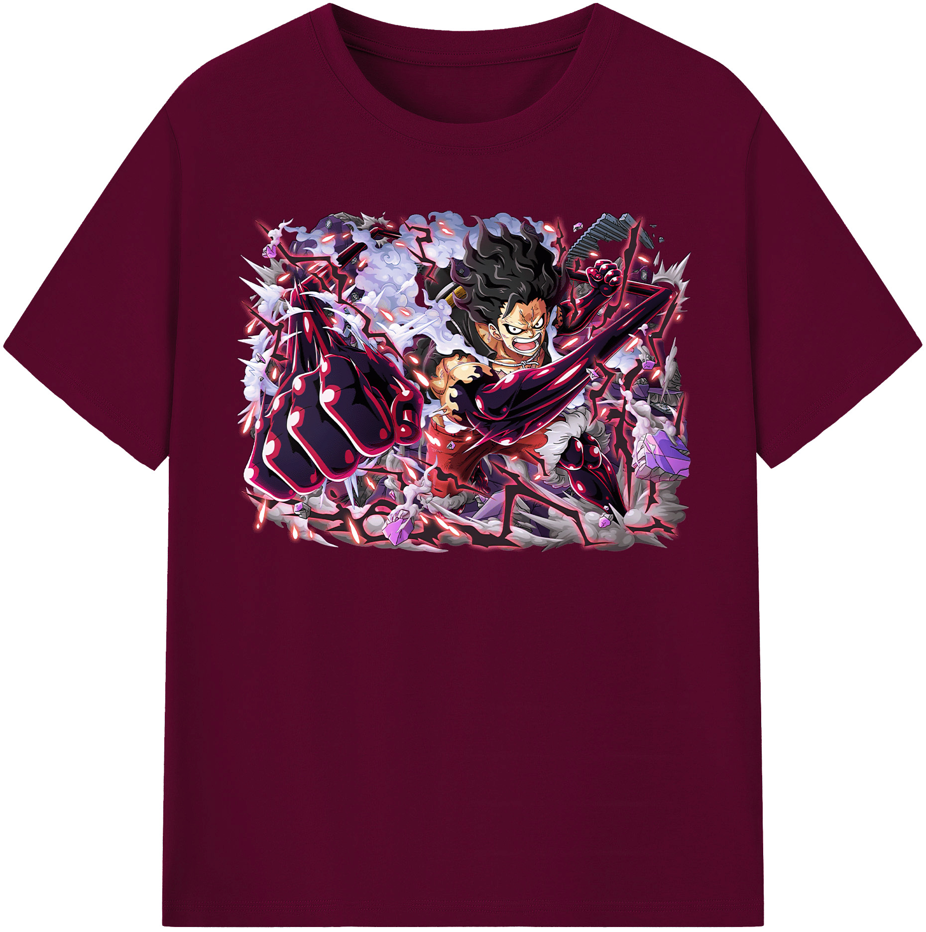 ワンピース モンキー・D・ルフィ ONE PIECE Monkey D. Luffy レディースカジュアルプリントTシャツ（綿100％）